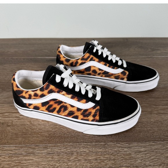 Vans Shoes - Vans Old Skool Leopard Print Black Suede Low Top Skate Shoes Sneakers